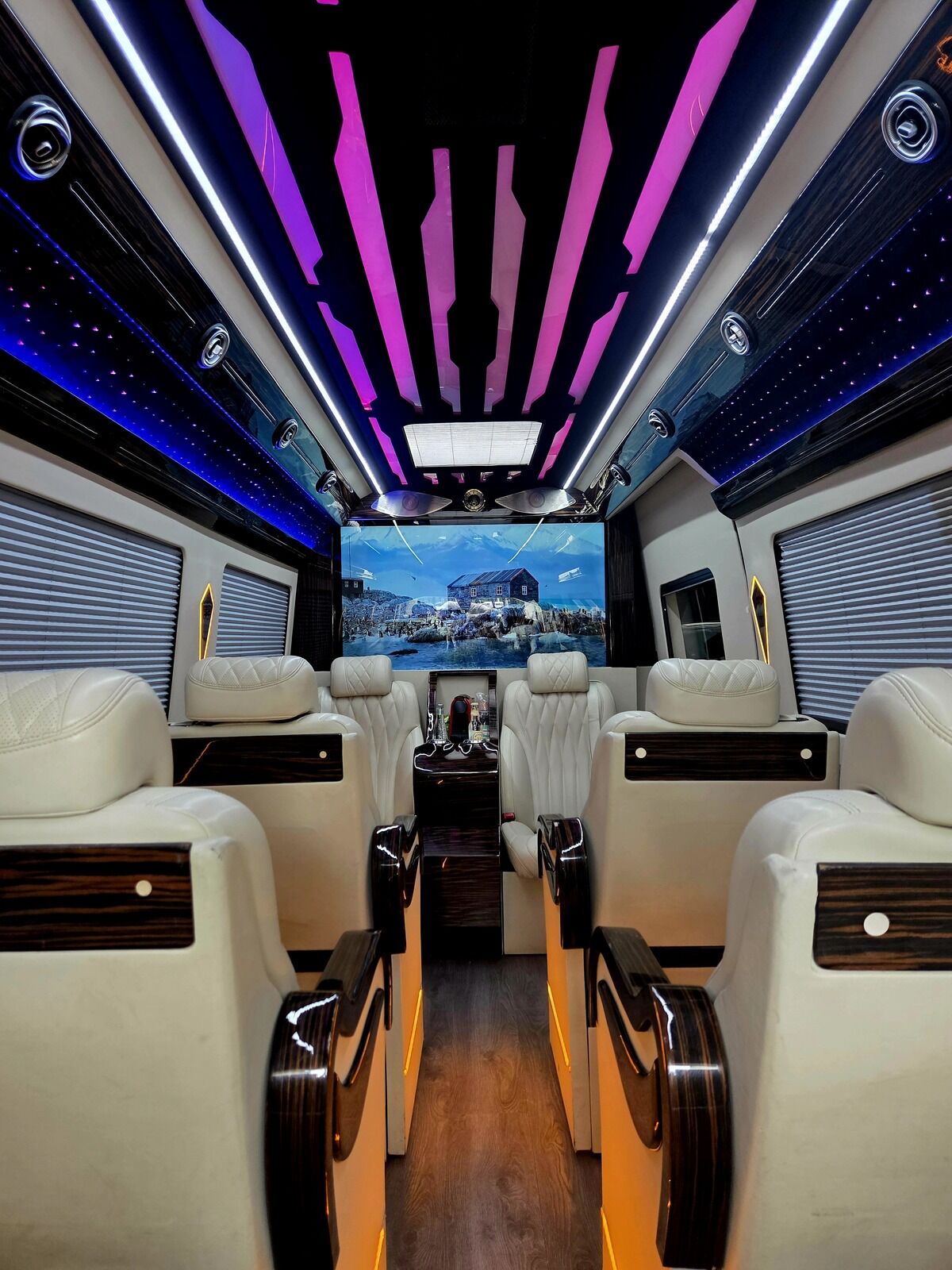 Sprinter VIP Paris — écran TV paysage et salon lounge, location pour congrès, salon professionnel et excursion de groupe